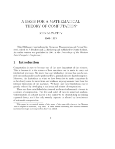 A Basis for a Mathematical Theory of Computation