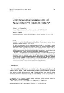 Computational foundations of basic recursive function theory