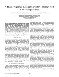 J.M. Rivas, Y. Han, O. Leitermann, A.D. Sagneri, and D.J. Perreault, “A High-Frequency Resonant Inverter Topology with Low Voltage Stress,” 2007 IEEE Power Electronics Specialists Conference, pp. 2705 – 2717