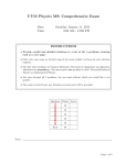 UVM Physics MS: Comprehensive Exam Date: Saturday January 11, 2013 Time: