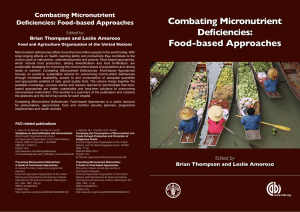 Combating Micronutrient Deficiencies: Food-based Approaches Deficiencies: Food-based Approaches