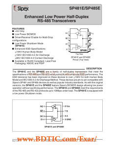 SP485E 数据资料DataSheet下载