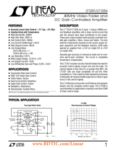 LT1256 - 40MHz Video Fader and DC Gain Controlled Amplifier