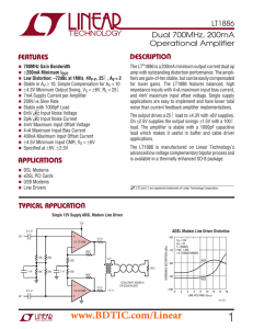 LT1886 - Dual 700MHz, 200mA Operational Amplifier