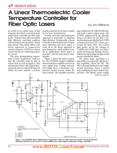 Mar 2001 A Linear Thermoelectric Cooler Temperature Controller for Fiber Optic Lasers