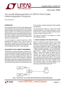 AN97 - Accurate Measurement of LT5514 Third Order Intermodulation Products
