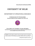 UNIVERSITY OF DELHI  DEPARTMENT OF OPERATIONAL RESEARCH