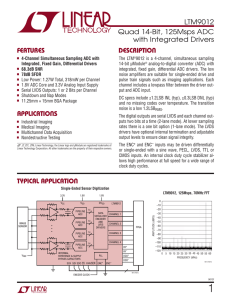 LTM9012 - Quad 14-Bit, 125Msps ADC with Integrated Drivers