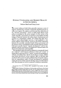 Nelson Reid and Gary Lowe The ETHNIC UTOPIANISM AND MARKET REALITY