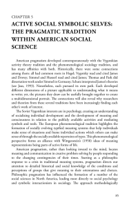 ACTIVE SOCIAL SYMBOLIC SELVES: THE PRAGMATIC TRADITION WITHIN AMERICAN SOCIAL SCIENCE