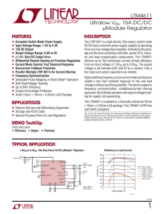 LTM4611 - Ultralow VIN, 15A DC/DC uModule Regulator