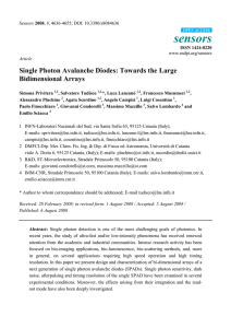 Single Photon Avalanche Diodes: Towards the Large Bidimensional Arrays