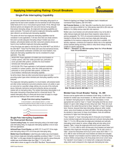 Circuit Breakers - Single Pole Interrupting Capability