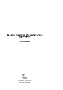 Spectral modeling of nebular-phase supernovae Anders Jerkstrand Department of Astronomy