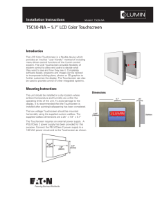 TSC50 - 5.7” LCD Color Touchscreen Installation Guide