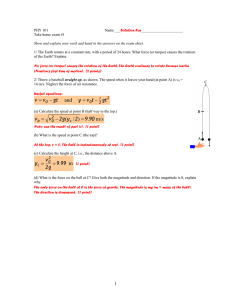 PHY 101         ... ______________________ Take home exam #1 Solution Key