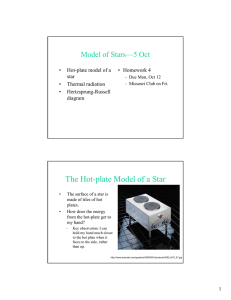 The Hot-plate Model of a Star Model of Stars—5 Oct •