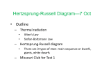 Hertzsprung-Russell Diagram—7 Oct Outline • Thermal radiation