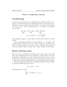 Condition numbers; floating point