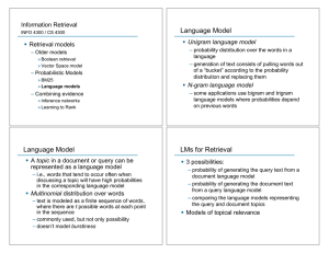 Language models I