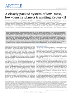 ARTICLE A closely packed system of low-mass, low-density planets transiting Kepler-11