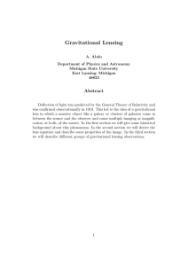 Gravitational Lensing Abstract