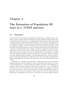 Chapter 4 The Formation of Population III stars in a ΛCDM universe