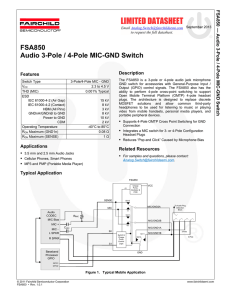 FSA850 Audio 3-Pole / 4-Pole MIC-GND Switch FSA8