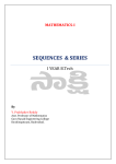 Mathematics-1: Sequences & Series