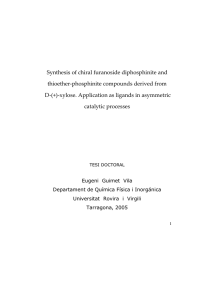 Synthesis of chiral furanoside diphosphinite and thioether-phosphinite compounds derived from