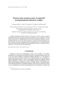 Electron spin resonance study of copper(II) hydrogenmalonate dihydrate complex S. M