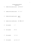 Practice Test over Exponent Rules & Operations with Polynomials