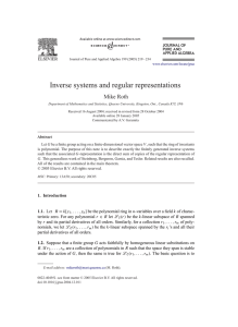 Inverse Systems and Regular Representations