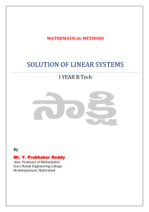 Solution for Linear Systems