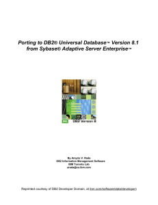 Porting to DB2 Universal Database Version 8.1 from Sybase