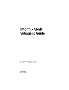 Informix SNMP Subagent Guide