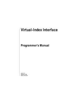 Virtual-Index Interface Programmer’s Manual Version 9.2 September 1999