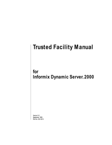 Trusted Facility Manual for Informix Dynamic Server.2000 Version 9.2