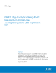 OBIEE 11g Analytics Using EMC Greenplum Database Users