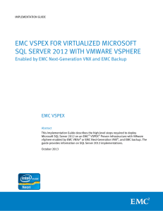 EMC VSPEX FOR VIRTUALIZED MICROSOFT SQL SERVER 2012 WITH VMWARE VSPHERE