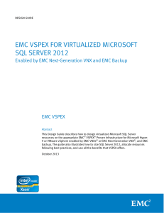 EMC VSPEX FOR VIRTUALIZED MICROSOFT SQL SERVER 2012 EMC VSPEX