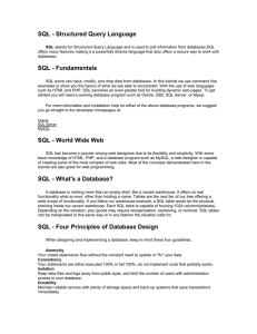 SQL - Structured Query Language