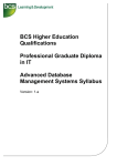 BCS Higher Education Qualifications  Professional Graduate Diploma