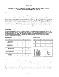 Tables As Trees: Merging with Wildcards Using Tree Traversal and Pruning