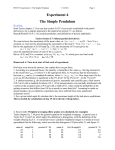 Experiment 4 The Simple Pendulum Reading: