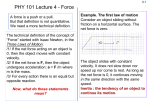 PHY 101 Lecture 4 - Force