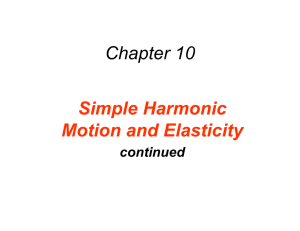 Chapter 10 Simple Harmonic Motion and Elasticity continued