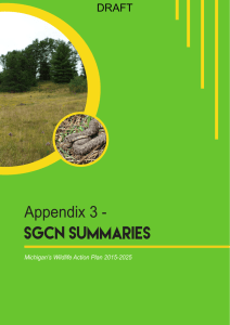 Appendix 3 - SGCN Summaries DRAFT Michigan’s Wildlife Action Plan 2015-2025