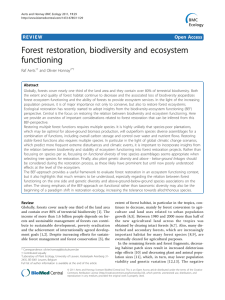 Forest restoration, biodiversity and ecosystem functioning R E V I E W