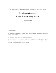 Topology/Geometry Jan 2014